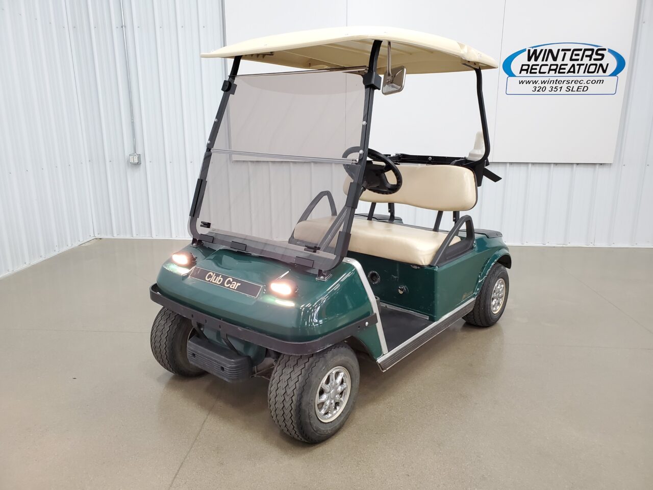 2008 Club Car DS Electric Golf Cart, Stock Green - Winters Recreation