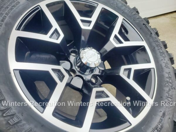 COMPLETE SET! 14" Atlas Gloss Black With 23" Desert Eagle Tire Wheel Assembly With Club Car Center Cap Set - Image 7