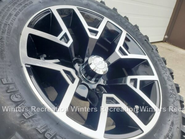 COMPLETE SET! 14" Atlas Gloss Black With 23" Desert Eagle Tire Wheel Assembly With Club Car Center Cap Set - Image 11