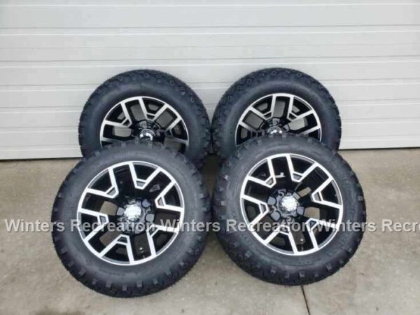 COMPLETE SET! 14" Atlas Gloss Black With 23" Desert Eagle Tire Wheel Assembly With Club Car Center Cap Set - Image 2