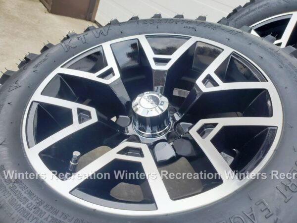 COMPLETE SET! 14" Atlas Gloss Black With 23" Desert Eagle Tire Wheel Assembly With Club Car Center Cap Set - Image 12