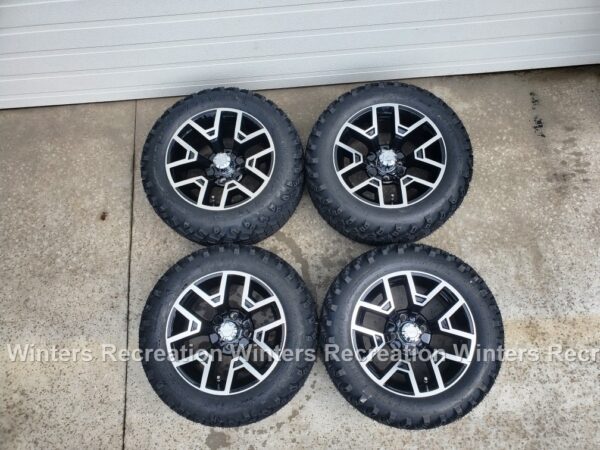 COMPLETE SET! 14" Atlas Gloss Black With 23" Desert Eagle Tire Wheel Assembly With Club Car Center Cap Set - Image 3