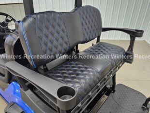 Rear Seat Cover Assembly, Black with Black Double Diamond Tuck with Royal Blue Stitching & Piping