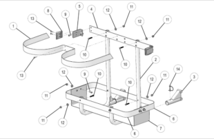 Polaris GEM e2 & e4, K-Linksback, Golf Bag Attachment