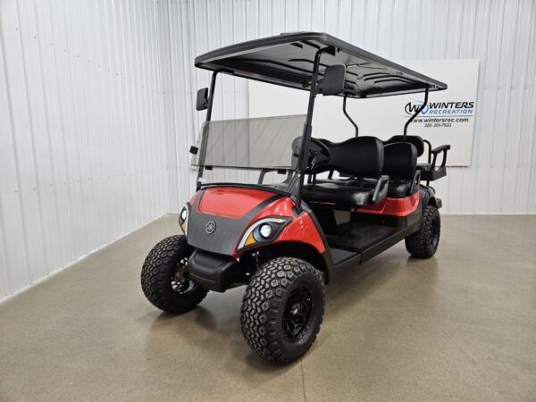 2020 Yamaha Drive 2 Lithium Ion DELUXE STREET READY Golf Cart, Atomic Red Kandi & Magnetic Grey
