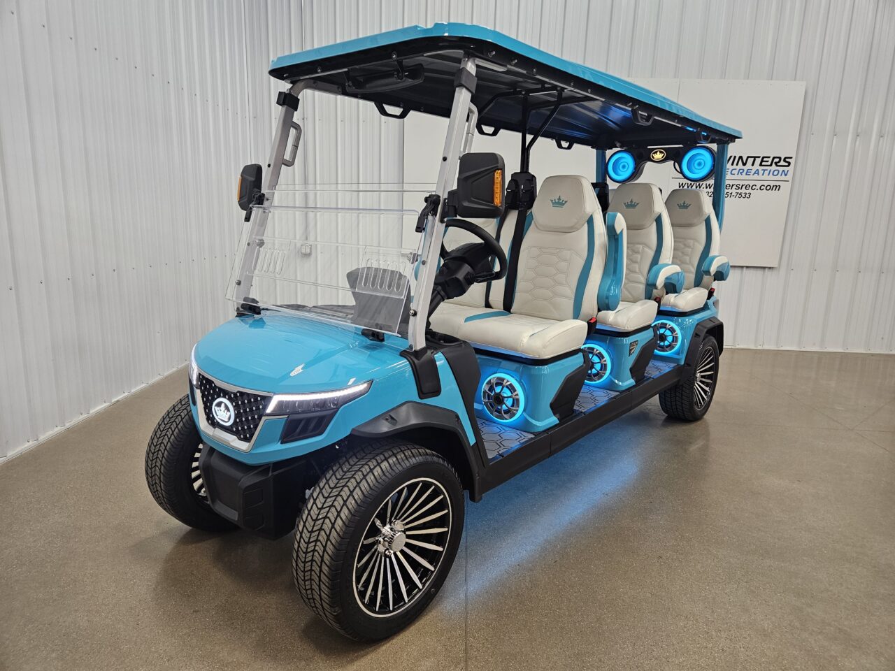2025 Evolution D-Max GT6 Lithium Ion Golf Cart LSV, Sky Blue
