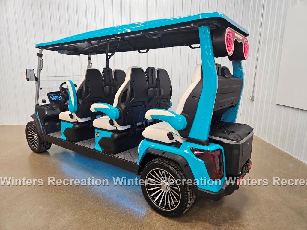 2025 Evolution D-Max GT6 Lithium Ion Golf Cart LSV, Sky Blue - Image 4