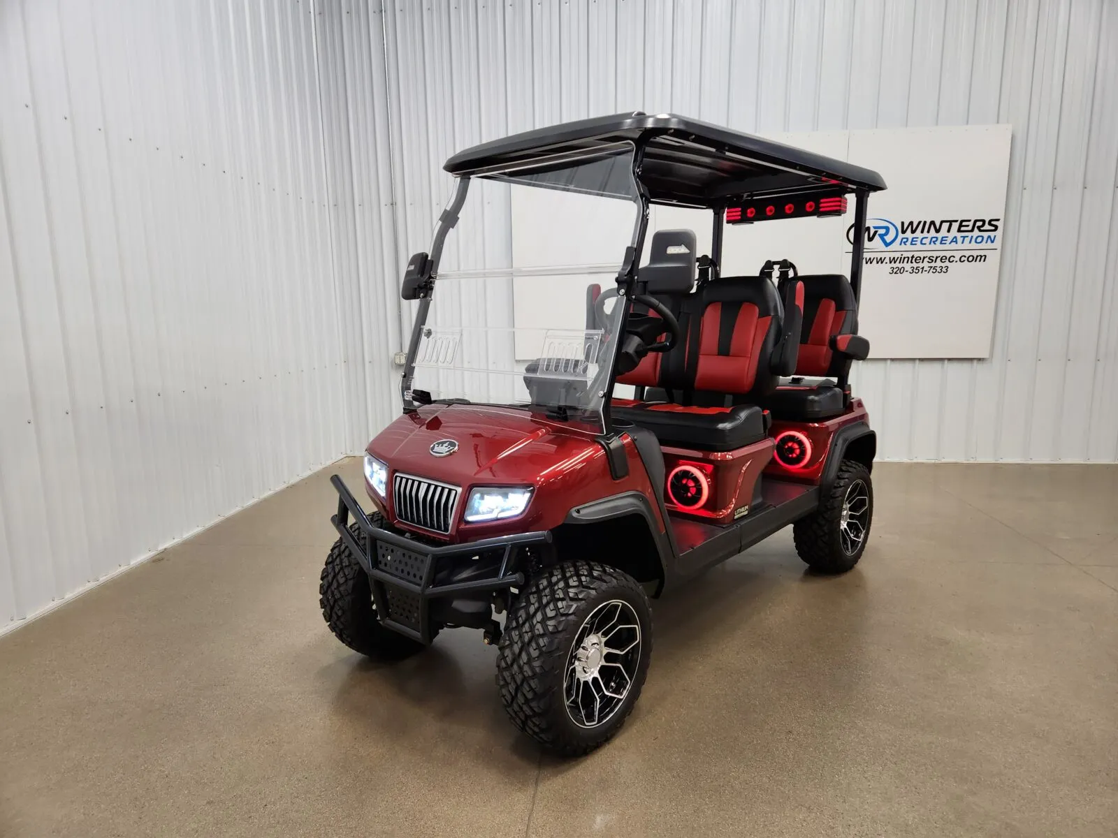 2025 Evolution D5 Maverick Plus Lithium Ion Golf Cart, Flamenco Red