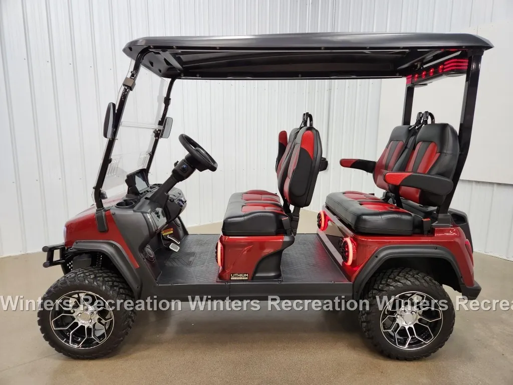 2025 Evolution D5 Maverick Plus Lithium Ion Golf Cart, Flamenco Red - Image 3
